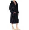 Winter Autumn Hooded Female Flannel Kimono Robe Lovers Couple Women Men Nightgown Bath Gown Sleepwear Large Long Nightwear Black
