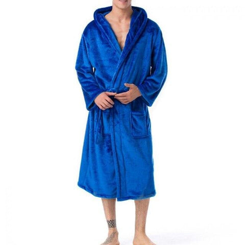 Winter Autumn Hooded Female Flannel Kimono Robe Lovers Couple Women Men Nightgown Bath Gown Sleepwear Large Long Nightwear Black