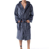 Winter Autumn Hooded Female Flannel Kimono Robe Lovers Couple Women Men Nightgown Bath Gown Sleepwear Large Long Nightwear Black