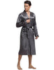Chinese Style Men Kimono Bathrobe Nightwear Loose Satin Robe Pyjamas Home Wear Casual Male Long Sleeve Sleepwear Nightgown
