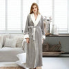 Men Casual Kimono Bathrobe Autumn Winter Flannel Long Robe Thick Warm Sleepwear Full Sleeve Nightgown Male Casual Home Wear