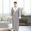 Men Casual Kimono Bathrobe Autumn Winter Flannel Long Robe Thick Warm Sleepwear Full Sleeve Nightgown Male Casual Home Wear
