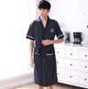 Hot Sale 2019 Classic Plaid Bath Robe Summer Thin Cotton Casual Nightgown Long Bathrobe Men Sleepwear Short Sleeve Robes XL-4XL