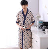 Hot Sale 2019 Classic Plaid Bath Robe Summer Thin Cotton Casual Nightgown Long Bathrobe Men Sleepwear Short Sleeve Robes XL-4XL