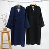 New Men's Cotton Yarn Sleeping Gown Thin Summer Cotton Kimono Bathrobe Mens Robes Long Bath Robe Loose Leisure Nightgown
