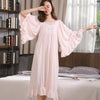Cotton Sleep Lounge Vintage Night Dress Autumn Women Sleepwear Dress Nightdress Homewear Princess Long Nightgown Sleepshirts