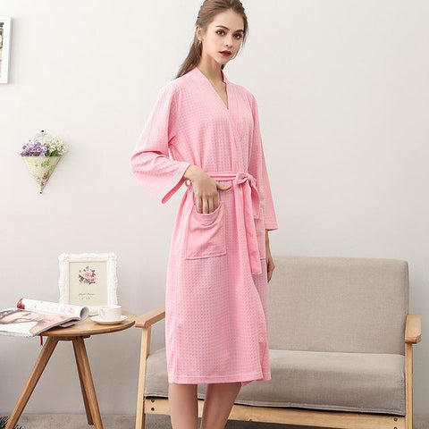 Hot Sale Loves Cotton Nightgown Summer Kimono Robe Bathrobe Gown Man&Wome Casual Sleepwear Solid Home Clothes Loose Nightwear