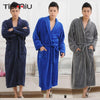 High Quality 6 Colors Winter Autumn Flannel Men Bath Robes with Belt Gentlemen Homewear Long Nightgown Sleepwear Lounges Pajamas