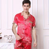Bride Three Pieces Silk Pajamas Long Sleeved Wedding Pajama Set Mens Silk Sleepwear Red Lovers Nightgown Loungewear D-2163