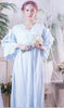 Free Shipping 2017 New Princess Women's Long Nightgown Pink White Blue Sleepwear Vintage Lace Nightdress 100% Cotton Pijamas