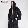 Gacloz Men Luxury Bathrobe Long Kimono Bath Robe Plus Size Lounge Sleepwear Flannel Men and Women Couple Nightgown