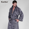 Gacloz Men Luxury Bathrobe Long Kimono Bath Robe Plus Size Lounge Sleepwear Flannel Men and Women Couple Nightgown
