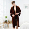 Autumn Winter Velvet Robe Gown Mens Women Pajamas Kimono Long-sleeved Soft Bathrobe Couple Lovers Nightgown Bath Robe