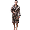 Men's Bathrobe Robe Fashion Dragon Printed Pockets Long Sleeve Sleepwear Nightgown Robe kimono homme Dressing Gown
