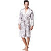 Men's Bathrobe Robe Fashion Dragon Printed Pockets Long Sleeve Sleepwear Nightgown Robe kimono homme Dressing Gown