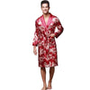 Men's Bathrobe Robe Fashion Dragon Printed Pockets Long Sleeve Sleepwear Nightgown Robe kimono homme Dressing Gown