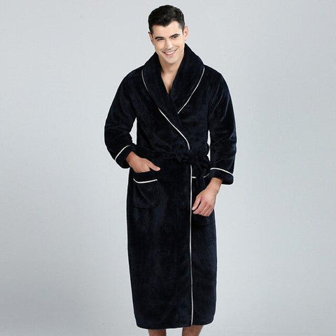 New Autumn Winter Men Robe Long Flannel Women Robe Coral fleece Bathrobe Men Bath Robe Women Mujer Nightgowns Sleepwear