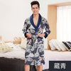 Fashion Men's Silky Robe Kimono Bath Gown Casual Spring Home Wear Male Nightgown Sleepwear Sleepshirts Pijama Mujer L-XXL