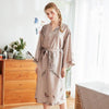 Spring Bride Wedding Robes Sexy Nightdress Satin Long Sleeve Robe Home Dress Loose Print Flower Nightgown Kimono Bathrobe Gown