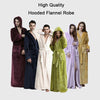 Winter Thick Full Length Yukata Gown Kimono Bathrobe Dress Fashion Warm Flannel Sleepwear Nightgown Loose Hooded Sleep Shirt XL