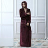 Winter Thick Full Length Yukata Gown Kimono Bathrobe Dress Fashion Warm Flannel Sleepwear Nightgown Loose Hooded Sleep Shirt XL