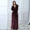 Winter Thick Full Length Yukata Gown Kimono Bathrobe Dress Fashion Warm Flannel Sleepwear Nightgown Loose Hooded Sleep Shirt XL