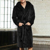 Thicken Coral Flannel Bathrobe Men Autumn Winter Casual Nightgown Long Men Women Sleepwear Robe Homewear Hooded Pajamas