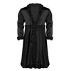 Mens Sissy Robes Silky Satin Dressing Gown Bathrobe Lingerie Long Sleeves Frilly Ruffle Edges Long Nightgown Men's Sleepwear