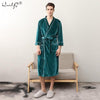 Women & Men Winter Gold Velvet Warm Robe Lovers Couple Nightgown Bathrobe Gown Sleepwear Nightwear Men's Sleep & Lounge Robes