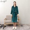 Women & Men Winter Gold Velvet Warm Robe Lovers Couple Nightgown Bathrobe Gown Sleepwear Nightwear Men's Sleep & Lounge Robes