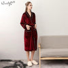 Women & Men Winter Gold Velvet Warm Robe Lovers Couple Nightgown Bathrobe Gown Sleepwear Nightwear Men's Sleep & Lounge Robes