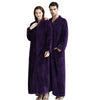 Purple Winter Couple Warm Robe Gown Long Sleeve Flannel Thick Sleepwear Nightgown Loose Lovers Fashion Yukata Sleep Shirt M-XL