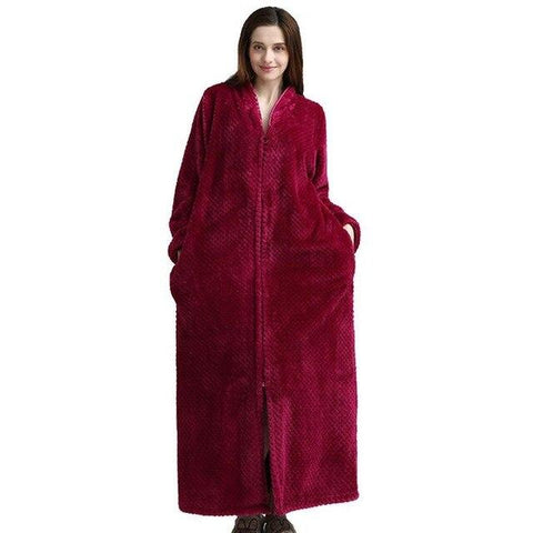 Purple Winter Couple Warm Robe Gown Long Sleeve Flannel Thick Sleepwear Nightgown Loose Lovers Fashion Yukata Sleep Shirt M-XL