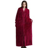 Purple Winter Couple Warm Robe Gown Long Sleeve Flannel Thick Sleepwear Nightgown Loose Lovers Fashion Yukata Sleep Shirt M-XL