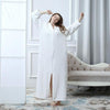 Purple Winter Couple Warm Robe Gown Long Sleeve Flannel Thick Sleepwear Nightgown Loose Lovers Fashion Yukata Sleep Shirt M-XL