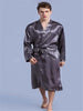 New Black Men's Satin Rayon Robe Gown Solid Color Kimono Bath Gown Lounge Casual Male Nightgown Sleepwear Home Wear S M L XL XXL