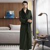 Gray Luxury Men Sleepwear Winter Warm Thick Robe Gown Loose Long Sleeve Nightgown Kimono Bathrobe Dress Oversize Home Shirt