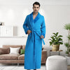 Gray Luxury Men Sleepwear Winter Warm Thick Robe Gown Loose Long Sleeve Nightgown Kimono Bathrobe Dress Oversize Home Shirt