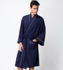 Mens Cotton Thin Waffle Bathrobe Sleepwear Hotel Bath robe Towel Plus Size Women Long White Lounge Nightgown