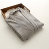 Mens Cotton Thin Waffle Bathrobe Sleepwear Hotel Bath robe Towel Plus Size Women Long White Lounge Nightgown