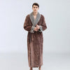 New Arrival Men Coral Fleece Robe Kimono Gown Winter Thick Warm Nightgown Sleepwear Man Casual Home Wear Fur Neck Bath Robes