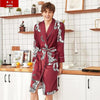 Fashion Men's Summer Kimono Robe Bath Gown Casual Silky Home Wear Male Nightgown Sleepwear Sleepshirts Pijama Mujer L-XXL