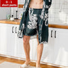 Fashion Men's Summer Kimono Robe Bath Gown Casual Silky Home Wear Male Nightgown Sleepwear Sleepshirts Pijama Mujer L-XXL