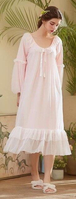 EFIOLY Sleepwear Lace Dress Gown Elegant Nightgown Princess Dress Dress Vintage Lace Gown Bride Bridesmaid Nightgow High Quality