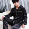 Satin Silk Pajamas Longs For Men Summer Sleepwear Male Pajama Set Soft Nightgown For Men Pyjamas Sleep Lounge Big Size M-2XL