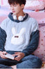 Male Pajamas Men Warm Thickened Sleepwear Suit Long Sleeve Coral Fleece Flannel Leisure Autumn Winter Nightgown Household H5633