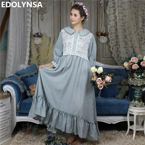 On-Sale Blue,Pink NEW Arab Princess Womens Nightgown Nightwear Vintage Sleepwear Lounge Dress Victorian Nightshirt Girls Pajamas
