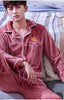 Male Pajamas Men Warm Thickened Sleepwear Suit Long Sleeve Coral Fleece Flannel Leisure Autumn Winter Nightgown Household H5633