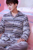 Male Pajamas Men Warm Thickened Sleepwear Suit Long Sleeve Coral Fleece Flannel Leisure Autumn Winter Nightgown Household H5633
