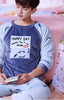 Male Pajamas Men Warm Thickened Sleepwear Suit Long Sleeve Coral Fleece Flannel Leisure Autumn Winter Nightgown Household H5633